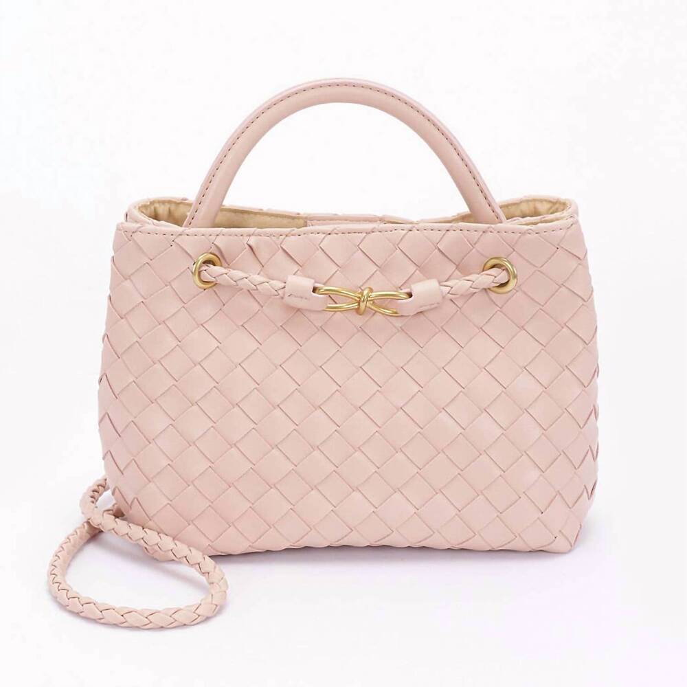NEW 3AM BY H&D ACCESSORIES women's braided faux leather top handle bag in pink